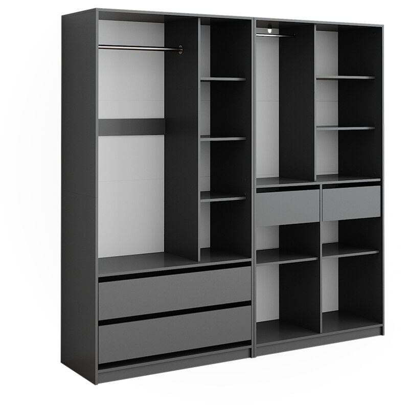 foto del prodotto armadio elmo, antracite, 100 x 200 cm set con 2 parti vicco