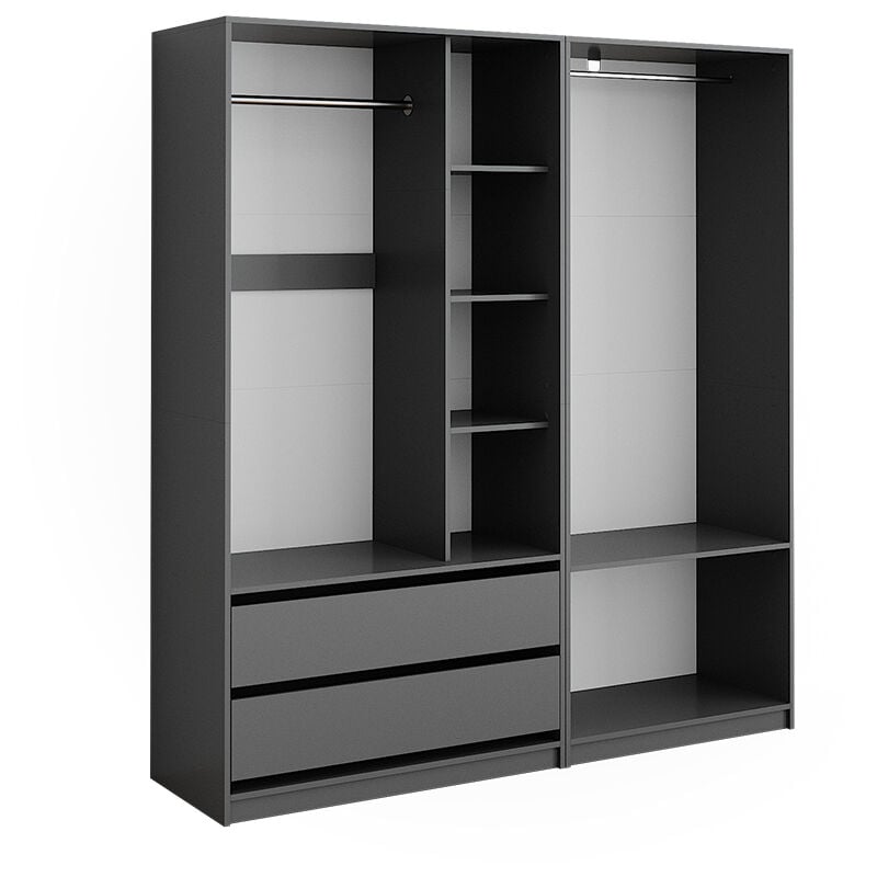 foto del prodotto armadio elmo, antracite, 100 x 200 cm set con 2 parti, vicco