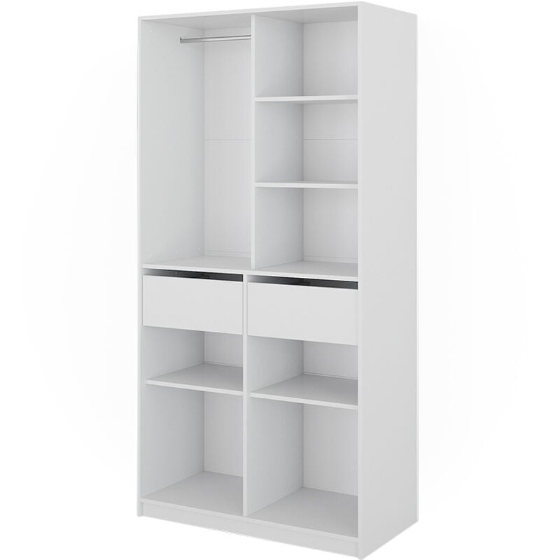 foto del prodotto armadio elmo, bianco, 100 x 200 cm con 2 cassetti vicco