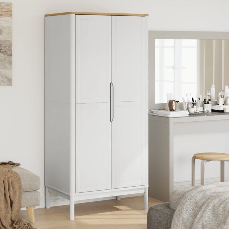 foto del prodotto armadio floro bianco 77x53x171 cm in legno massello di pino vidaxl