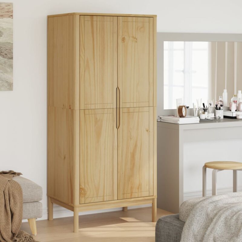foto del prodotto armadio floro marrone cera 77x53x171 cm legno massello di pino vidaxl