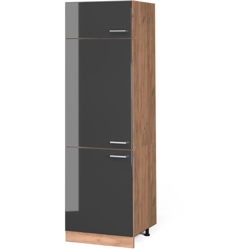 foto del prodotto armadio frigorifero r line, antracite lucido, 60 cm vicco