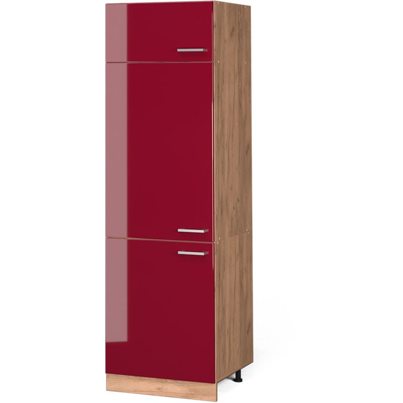 foto del prodotto armadio frigorifero r line, rosso bordeaux lucido, 60 cm, vicco