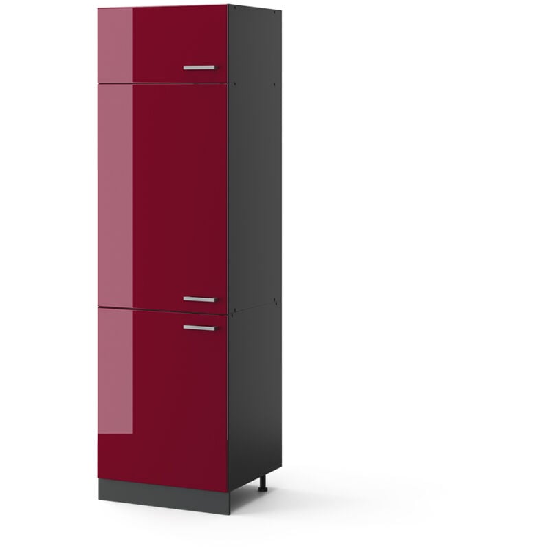 foto del prodotto armadio frigorifero r line, rosso bordeaux lucido, 60 cm, vicco