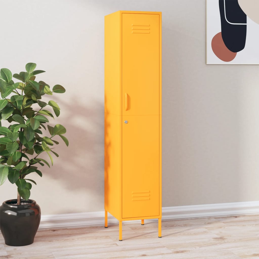 foto del prodotto armadio giallo senape 35x46x180 cm in acciaio cod mxl 54453