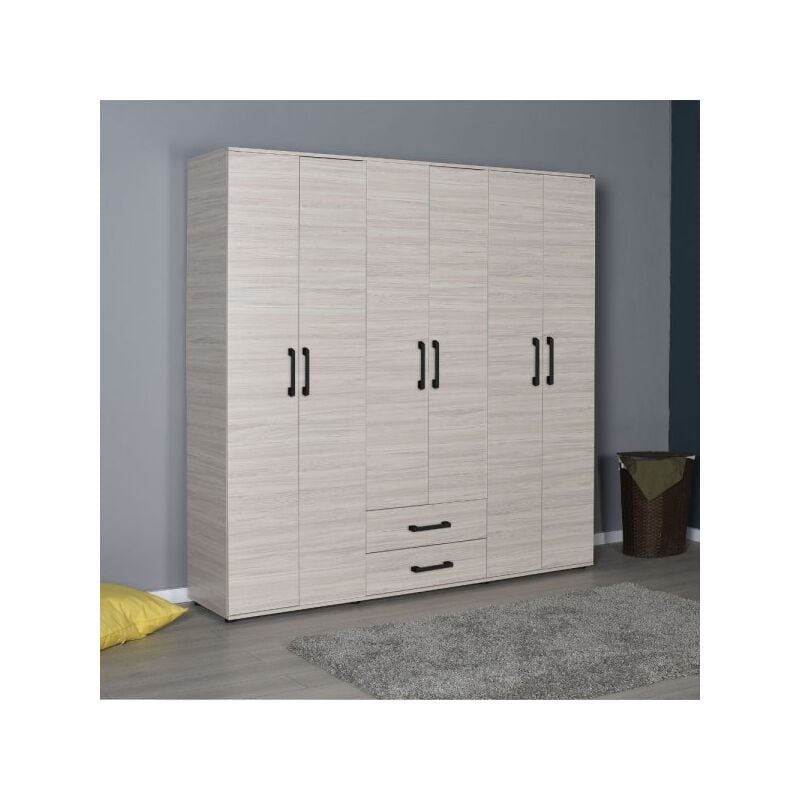 foto del prodotto armadio grd4262023 rovere 6 ante e 2 cassetti