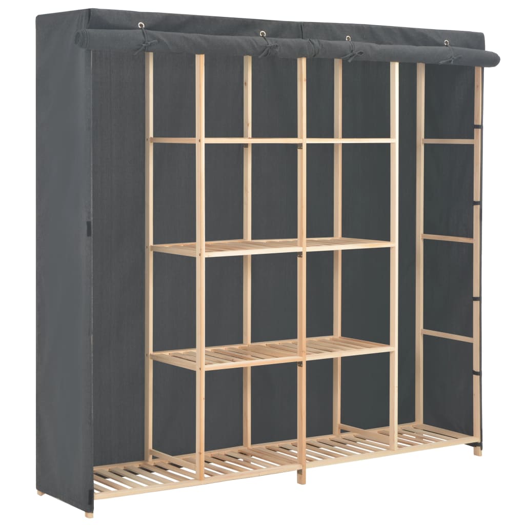 foto del prodotto armadio grigio 173x40x170 cm in tessuto cod mxl 71834