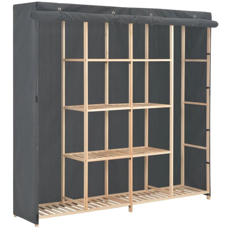 foto del prodotto armadio grigio 173x40x170 cm in tessuto vidaxl 543406