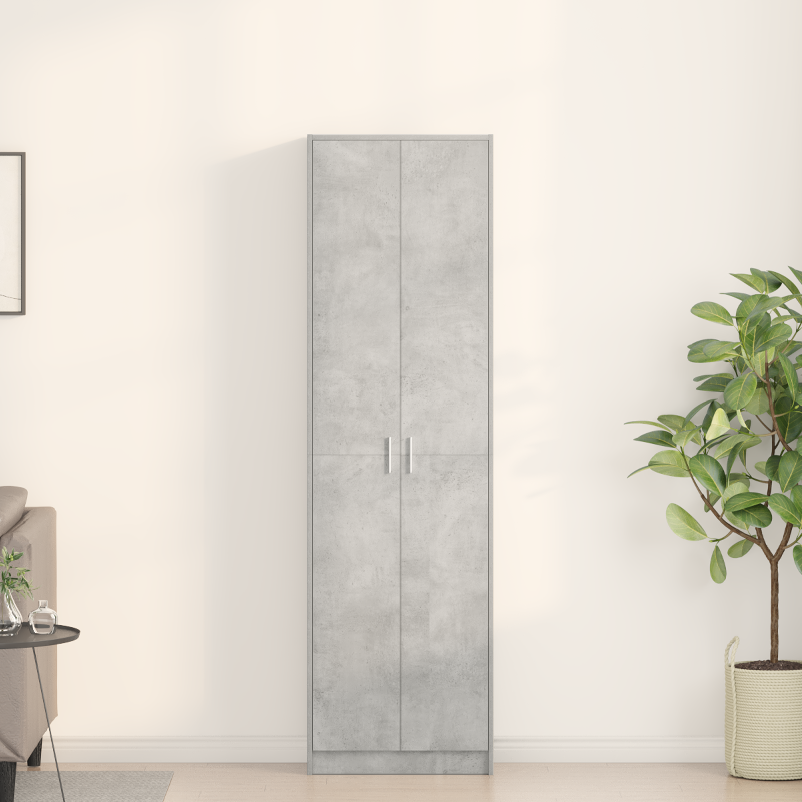 foto del prodotto armadio grigio cemento 55x25x189 cm in legno ingegnerizzato