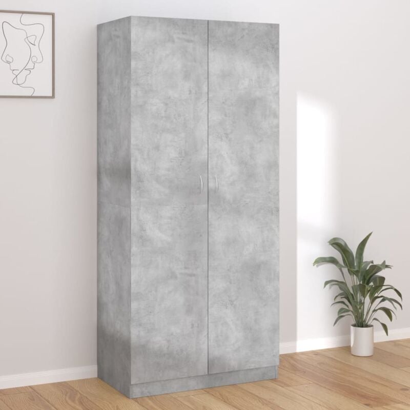 foto del prodotto armadio grigio cemento 90x52x200 cm in legno multistrato vidaxl