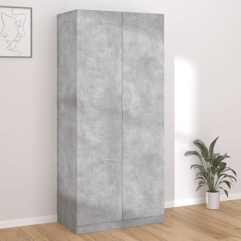 foto del prodotto armadio grigio cemento 90x52x200 cm in truciolato cod mxl 75363