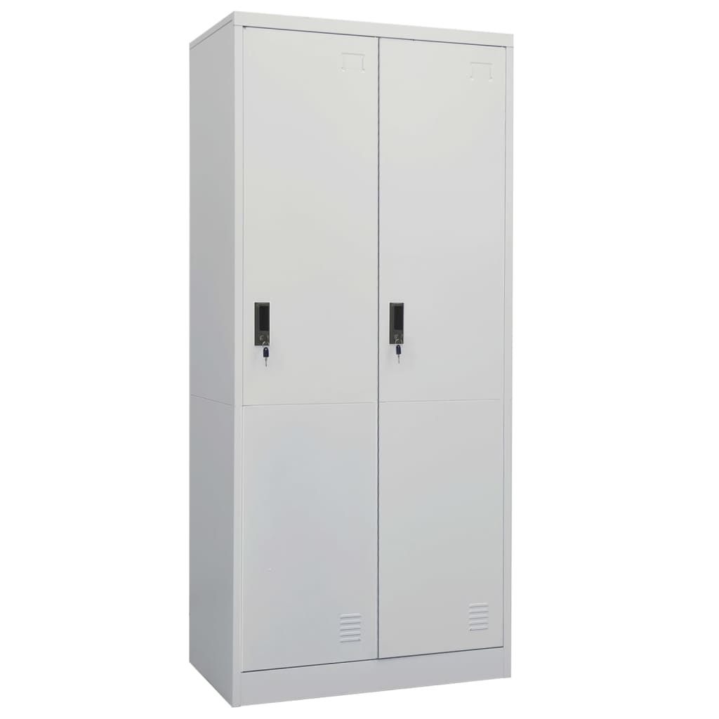 foto del prodotto armadio grigio chiaro 80x50x180 cm in acciaio cod mxl 62074