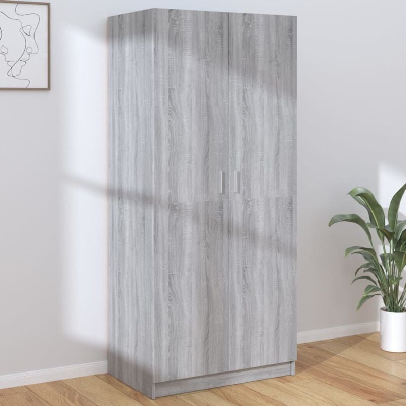 foto del prodotto armadio grigio sonoma 80x52x180 cm in legno multistrato vidaxl