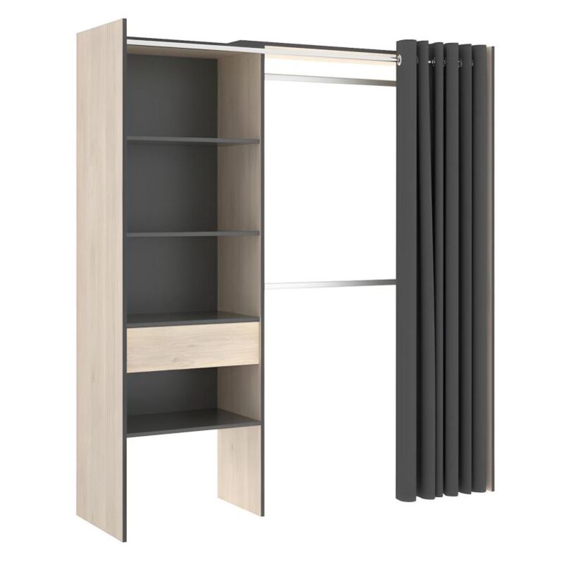 foto del prodotto armadio guardaroba allungabile l 110 160 cm rovere e antracite laurent