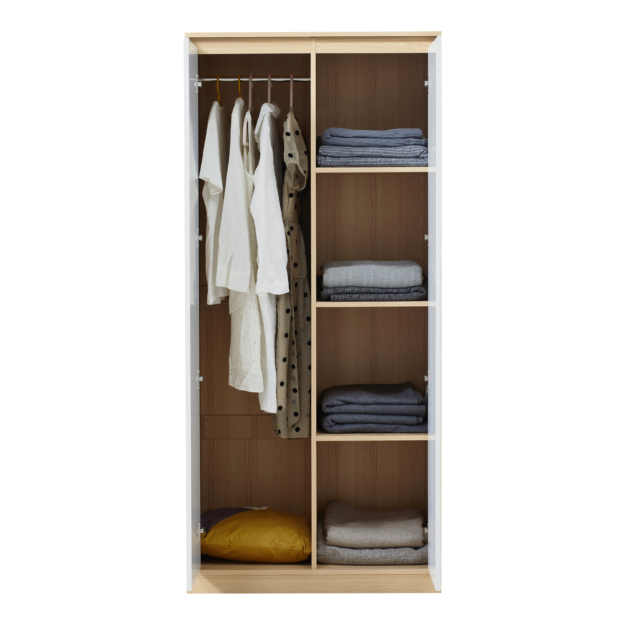 foto del prodotto armadio guardaroba bastheim 176 x 80 x 52 cm effetto rovere en.casa 