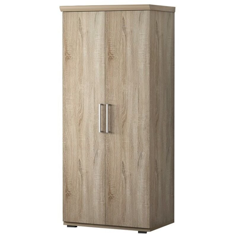 foto del prodotto armadio, guardaroba, collezione tom, 2 porte 80 cm, guardaroba integrato in rovere sonoma