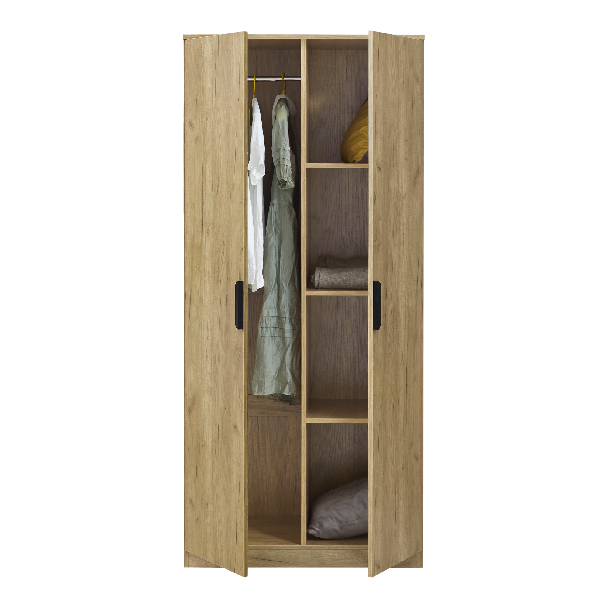 foto del prodotto armadio guardaroba eiselfing con 4 scomparti 176 x 80 x 52 cm effetto rovere en.casa 