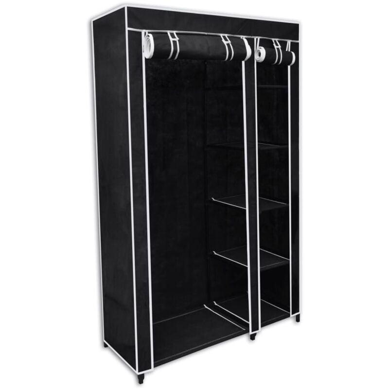 foto del prodotto armadio guardaroba pieghevole nero 110 x 45 x 175 cm vidaxl