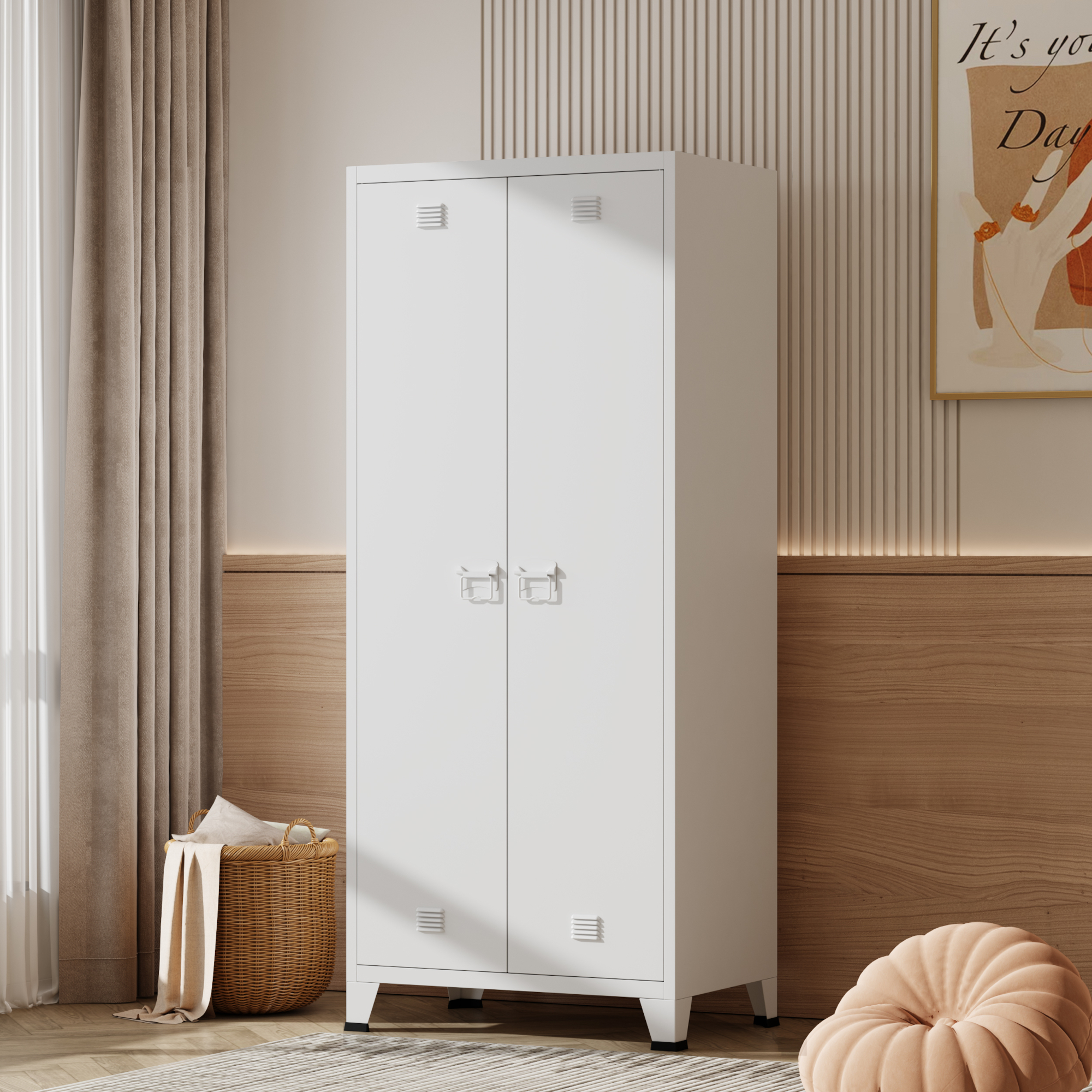 foto del prodotto armadio hankasalmi per guardaroba 180 x 90 x 40 cm acciaio bianco en.casa 