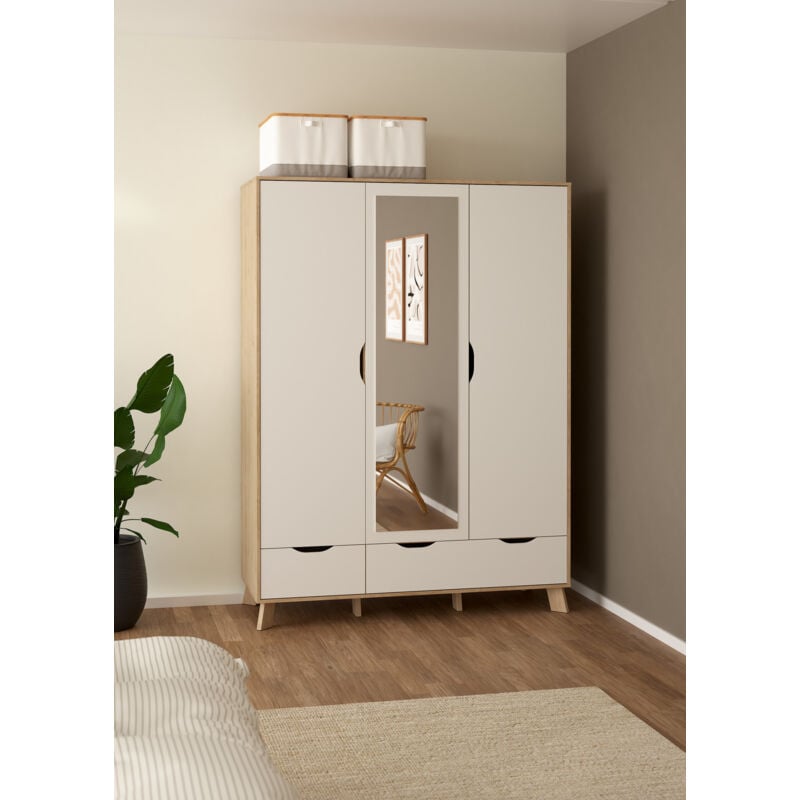 foto del prodotto armadio ikast cm 147.2x58.1 h.201 jackson hickory e bianco opaco