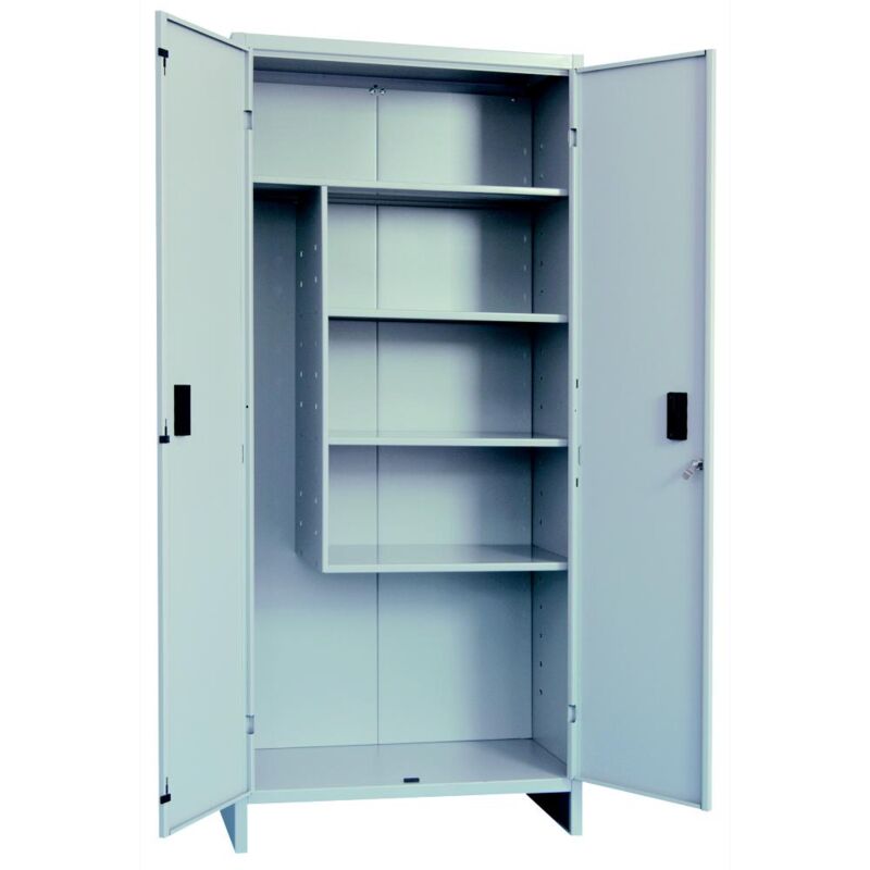 foto del prodotto armadio in lamiera portascope con ripiani 100x40x180h cm grigio ral 7035