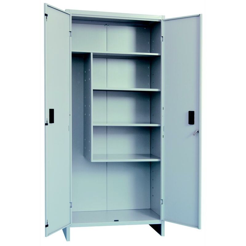foto del prodotto armadio in lamiera portascope con ripiani 80x40x180h cm grigio ral 7035