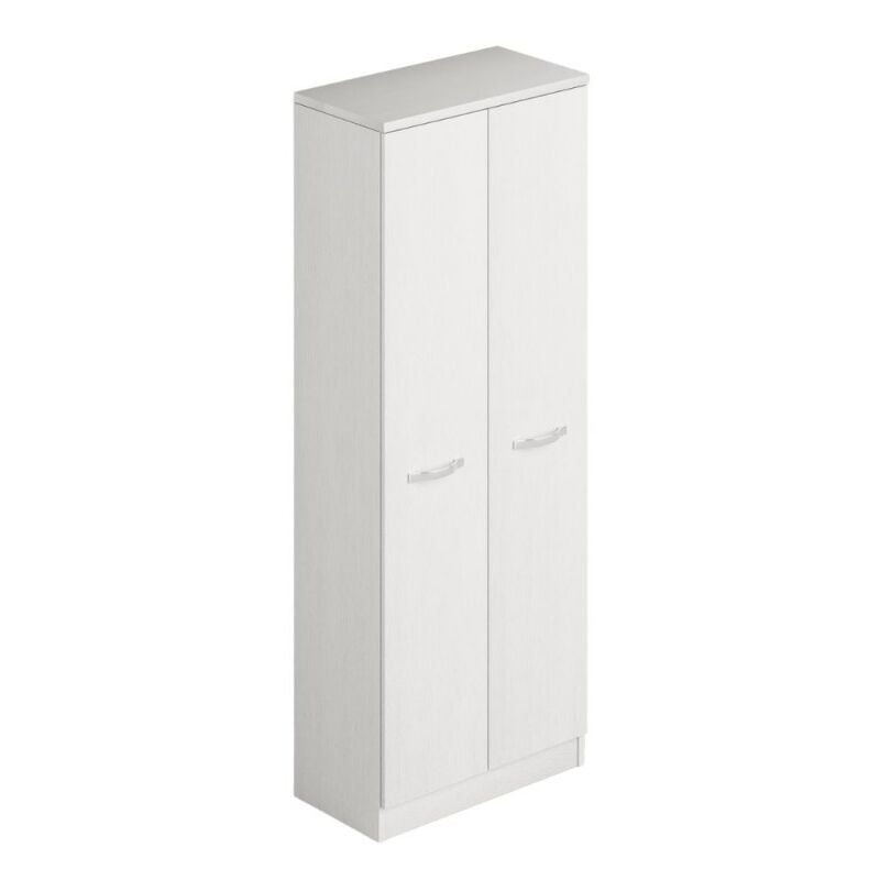 foto del prodotto armadio in legno 180 cm portascope con ripiani bianco frassinato multiuso