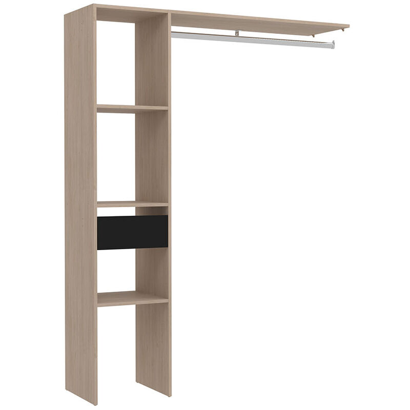 foto del prodotto armadio in legno, 3 ripiani, 1 cassetto, un guardaroba 138x40x180 elysee