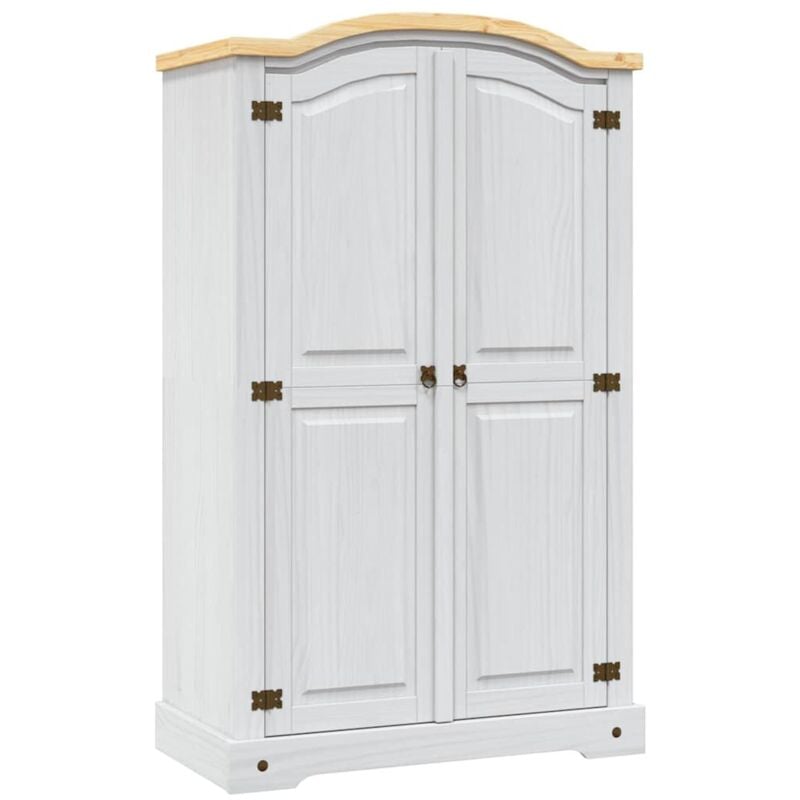 foto del prodotto armadio in legno di pino messicano corona range con 2 ante vari colori colore bianco
