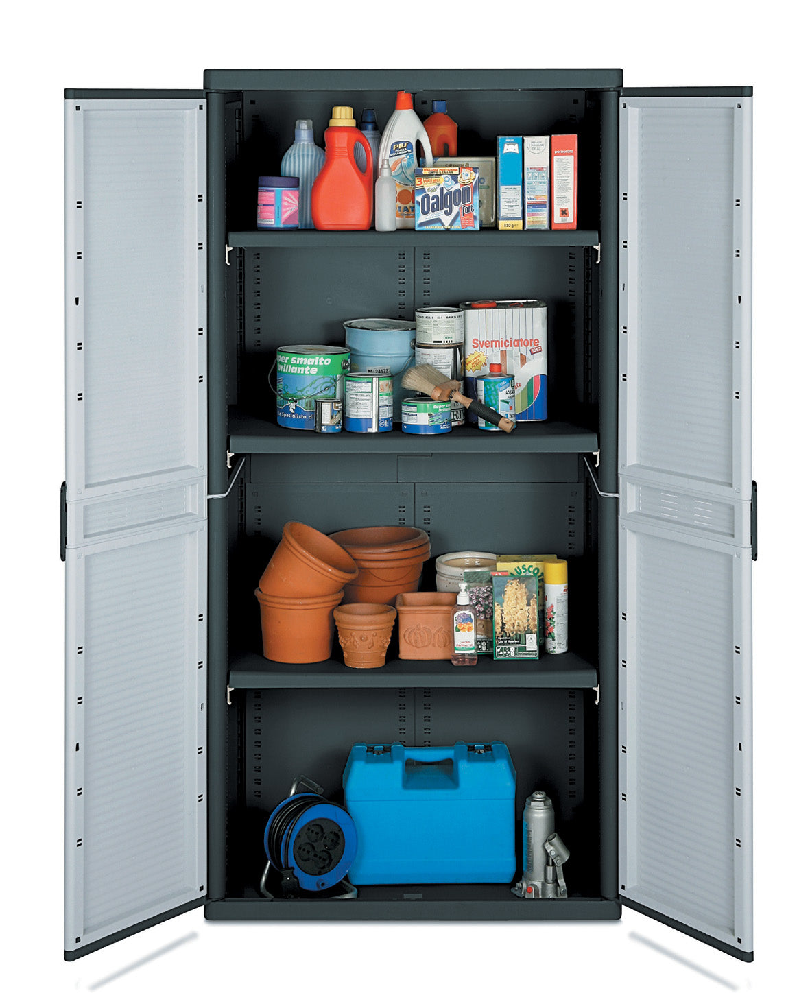 foto del prodotto armadio in resina antiurto terry 90x54x180cm 2 ante 4 ripiani da esterno