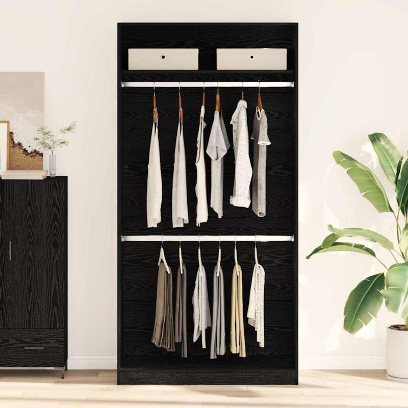 foto del prodotto armadio in rovere nero 100 x 50 x 200 cm, fatto in legno resistente vidaxl