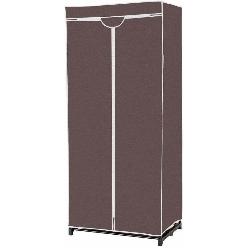 foto del prodotto armadio in tessuto armadio cabina pieghevole con asta appendiabiti, vari colori disponibili, 75 x 50 x 170cm caff costway