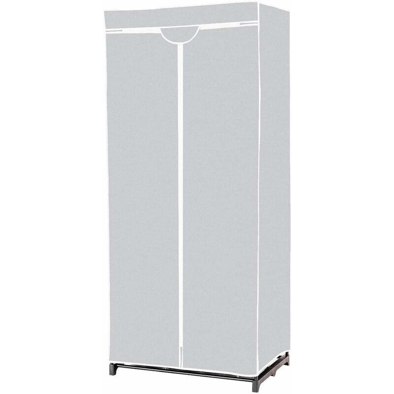 foto del prodotto armadio in tessuto armadio cabina pieghevole con asta appendiabiti, vari colori disponibili, 75 x 50 x 170cm grigio costway