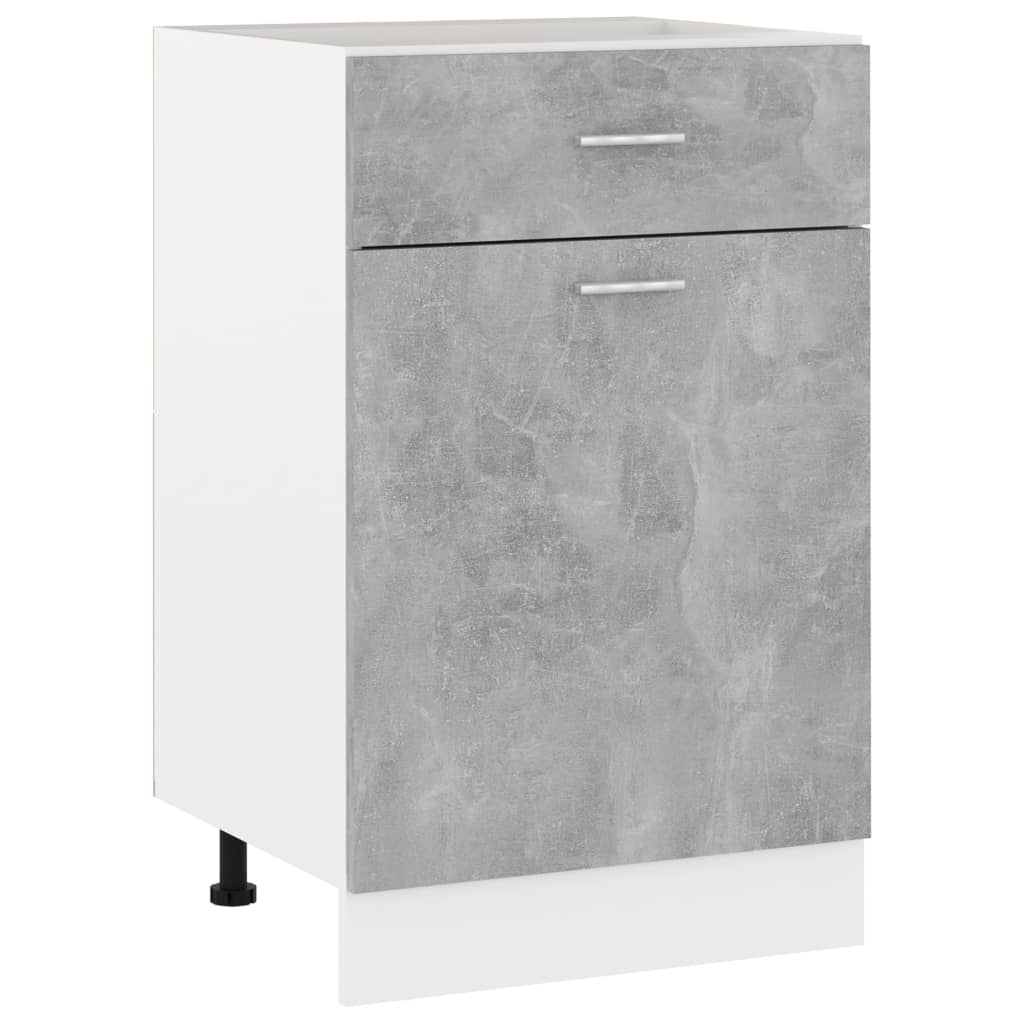 foto del prodotto armadio inferiore cassetto lyon grigio cemento 50x46x81,5