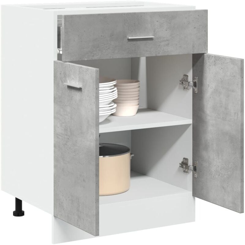 foto del prodotto armadio inferiore cassetto lyon grigio cemento 60x46x81,5 vidaxl 742108