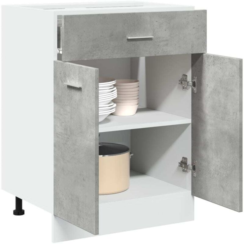 foto del prodotto armadio inferiore cassetto lyon grigio cemento 60x46x81,5 vidaxl