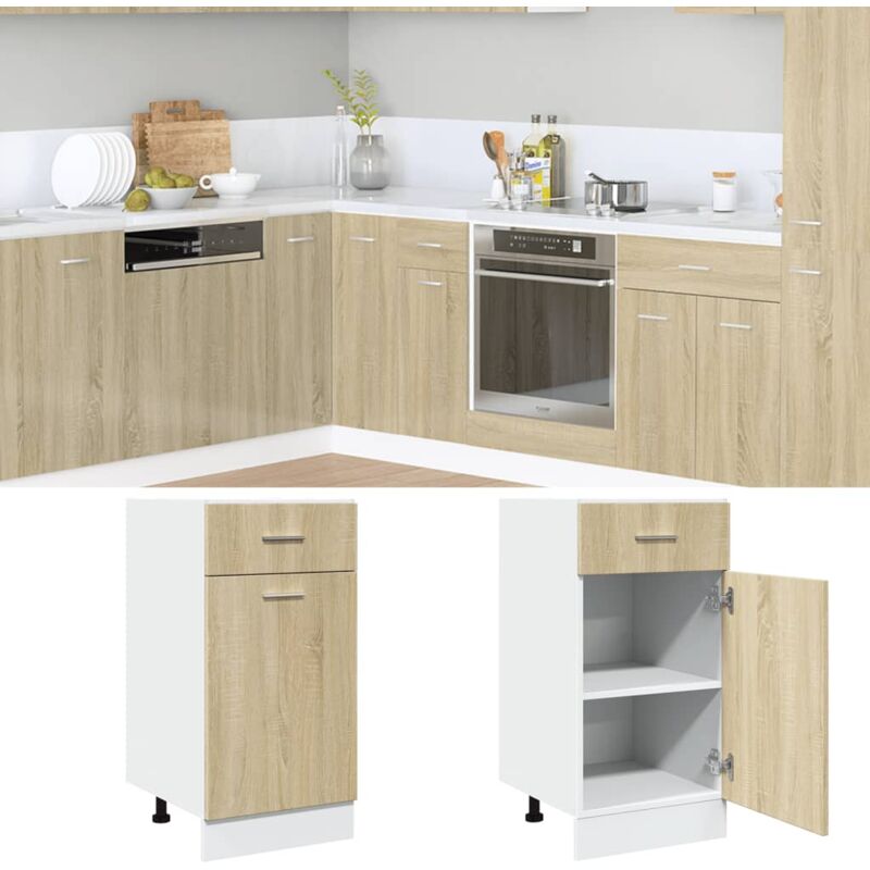 foto del prodotto armadio inferiore cassetto rovere sonoma 40x46x81,5 multistrato vidaxl