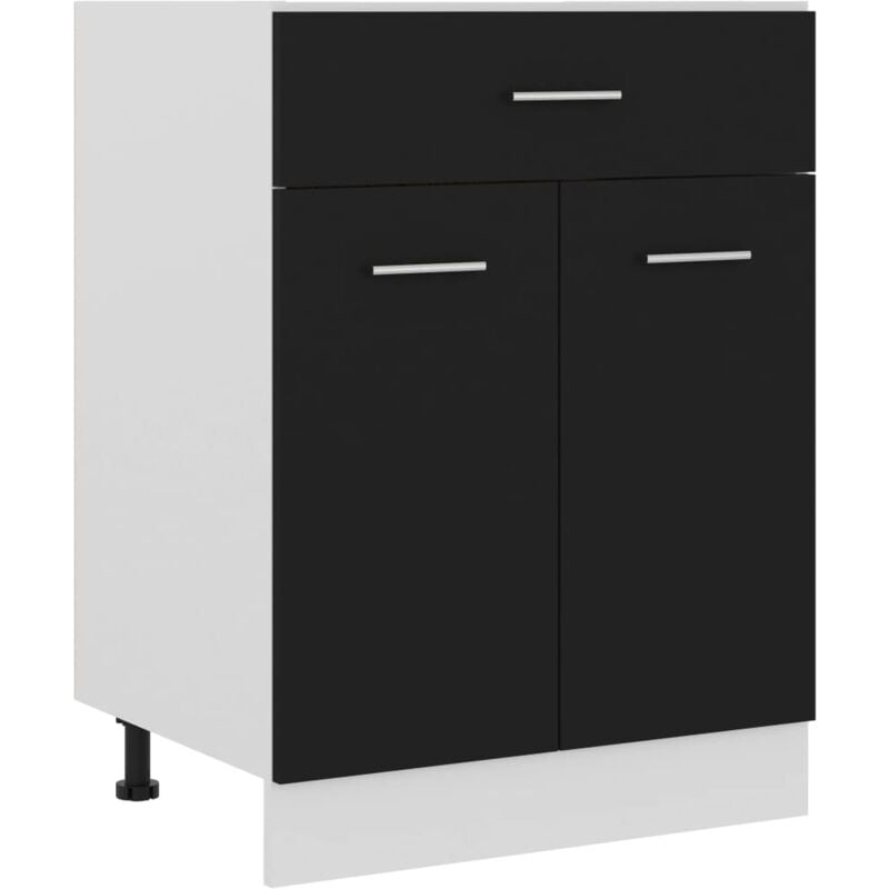 foto del prodotto armadio inferiore con cassetto lyon nero 60x46x81,5 cm vidaxl