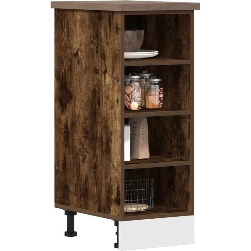 foto del prodotto armadio inferiore riga rovere fumo 30x44,5x81,5 cm vidaxl