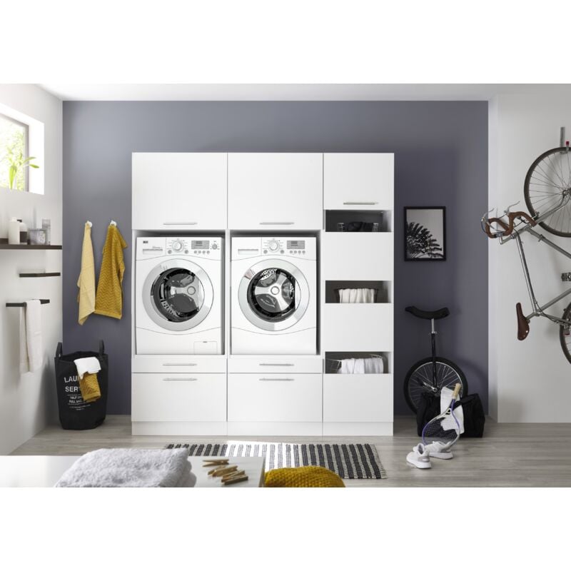 foto del prodotto armadio lavatrice armadio asciugatrice armadio lavanderia 185 cm bianco clara respecta