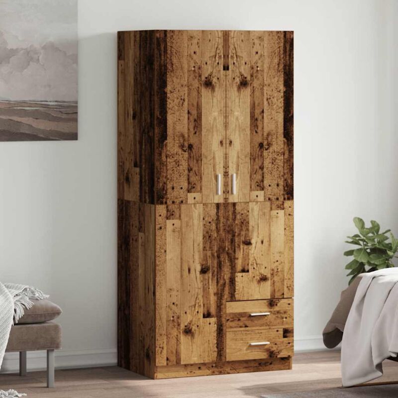 foto del prodotto armadio legno antico 80x52x180 cm in truciolato vidaxl