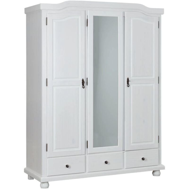 foto del prodotto armadio links kappl in pino massello finitura bianco l.150x56x200h. articolo in kit inter link