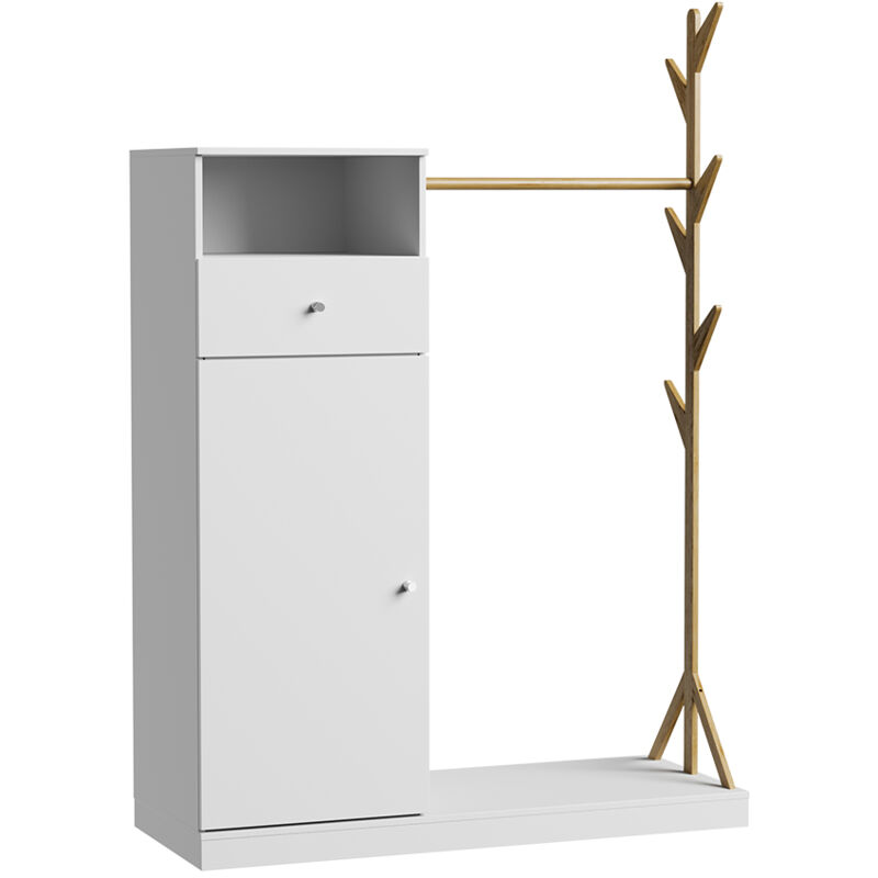 foto del prodotto armadio liria, bianco bamb , 100 x 145 cm con cassetto vicco