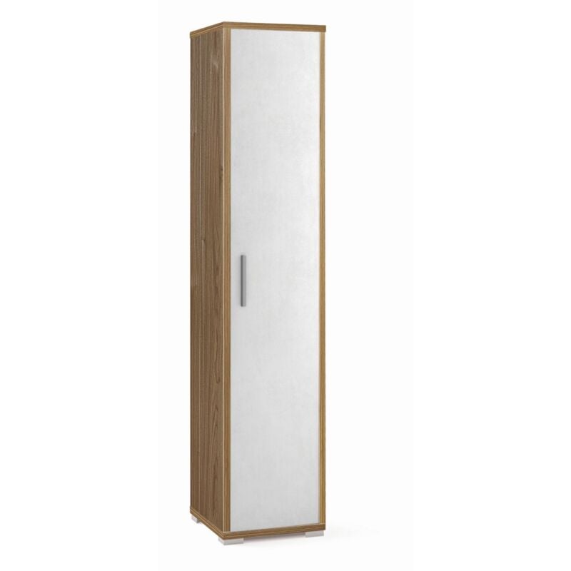 foto del prodotto armadio mobile 180 h 1 anta noce bianco ufficio ripiani a colonna da bagno