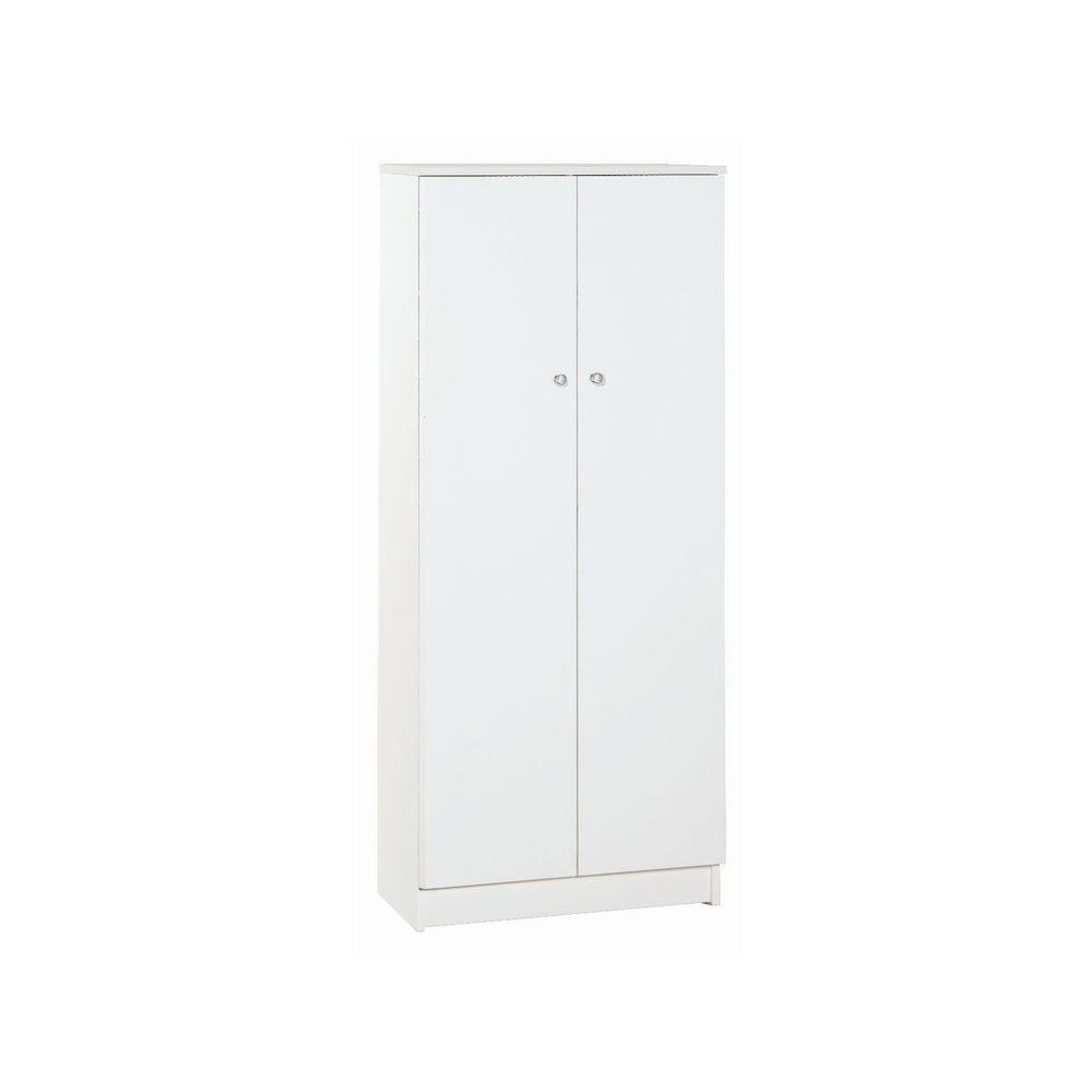 foto del prodotto armadio mobile 2 ante 62x34x147h cm con 3 ripiani in kit di montaggio colore bianco