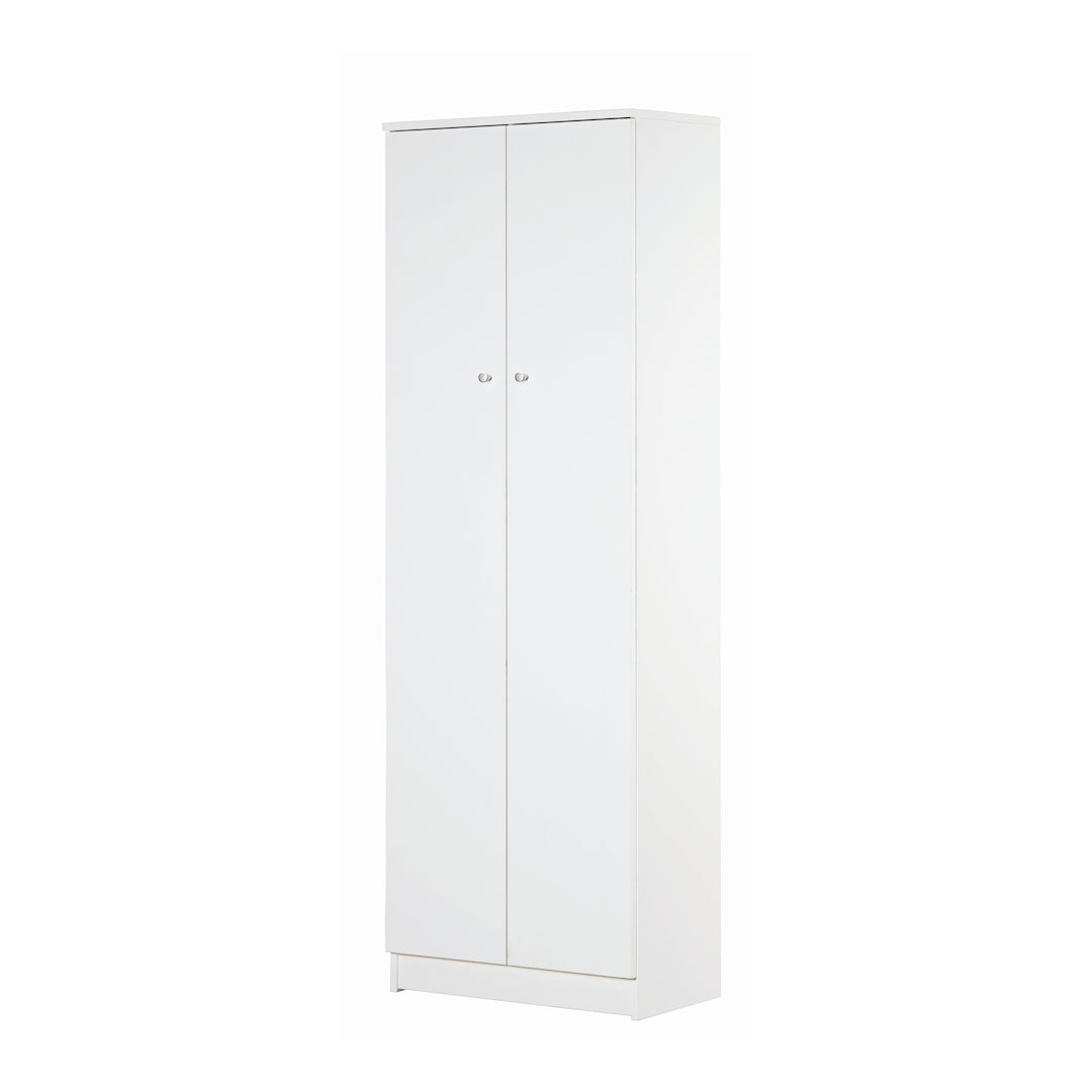 foto del prodotto armadio mobile 2 ante 62x34x183h cm con 3 ripiani in kit di montaggio colore bianco opaco