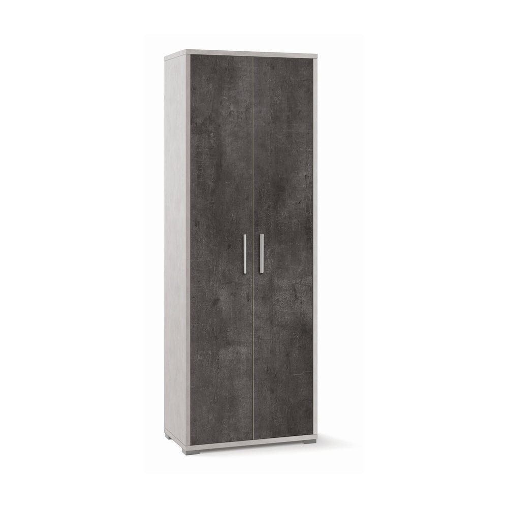 foto del prodotto armadio mobile 2 ante 71x41x199h cm in kit di montaggio colore ossido bianco e ossido nero