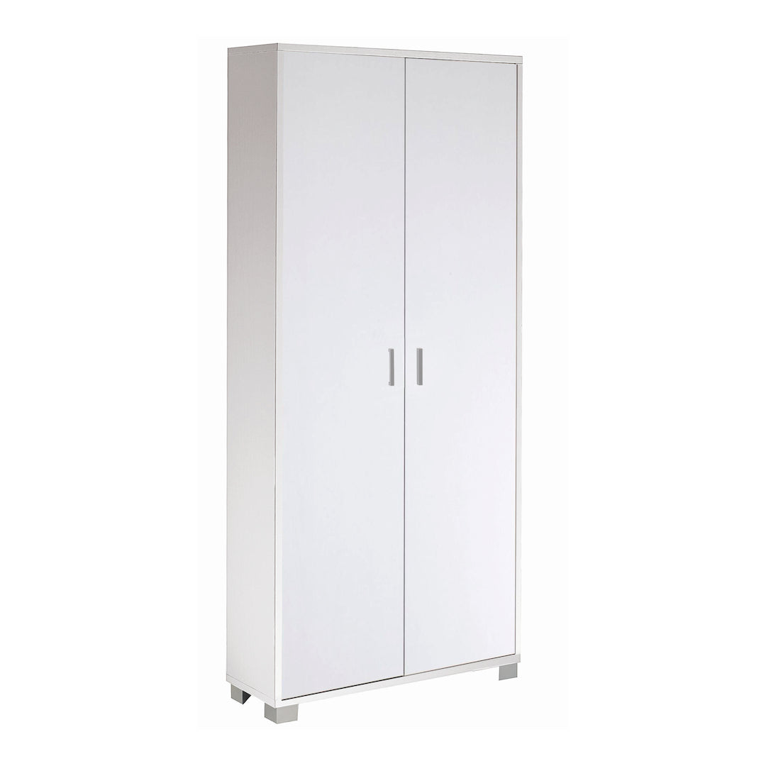 foto del prodotto armadio mobile 2 ante 83x29x190h cm in kit di montaggio colore bianco