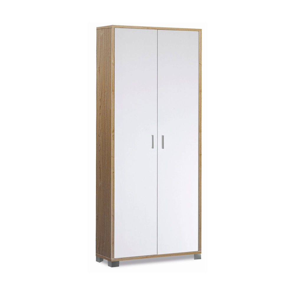 foto del prodotto armadio mobile 2 ante 83x29x190h cm in kit di montaggio colore noce stelvio e bianco