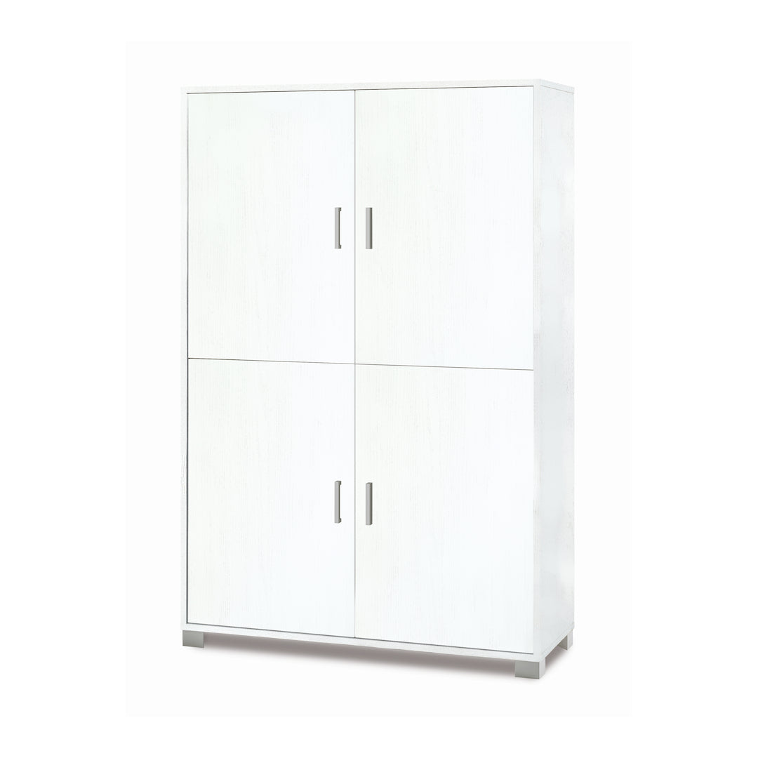 foto del prodotto armadio mobile 4 ante 107x41x162h cm in kit di montaggio colore bianco